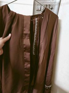 Elegant Brown Abaya with Embellishments