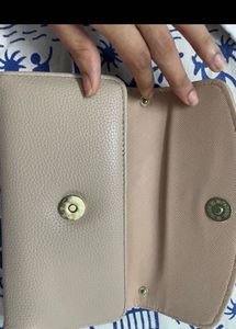 Chic Pink Textured Wallet on sling