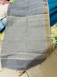 Brand New Pure Cotton Handloom Saree With Unstich