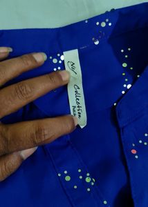Sparkly Blue Button-Up Shirt