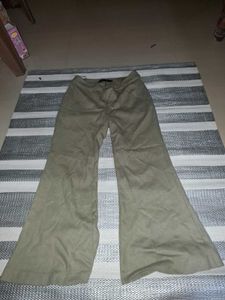 Olive Green Flared Trousers