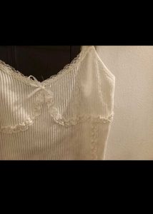 White Lace Trimmed Camisole Top