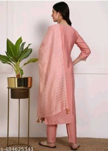 Elegant Peach Kurta Set with Dupatta