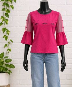 Cute Cat T-shirt with Mesh Sleeves