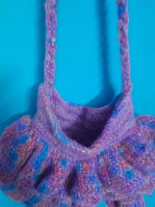 Handmade Crochet Ruffle Bag