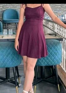 Stylish Plum Fit and Flare Dress