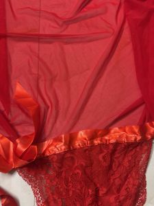 Sheer Red Lingerie Set