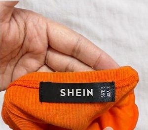 Orange Ribbed Tank Top