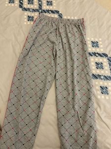 Grey Heart Print Night Suit Set