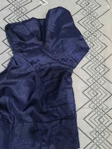 Elegant Blue Silk Blouse