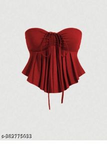 Maroon Ruched Tube Top