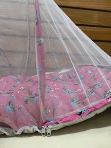 Pink Baby Bed with Mosquito Net