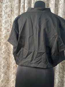 Chic Black Cropped Bolero Jacket