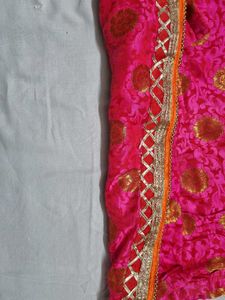 Elegant Pink Embroidered Kurti Top With dupa