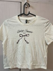 H&M White Graphic Baby Tee