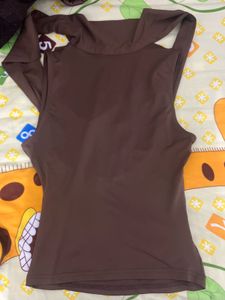 Brown Ribbon Tank Top