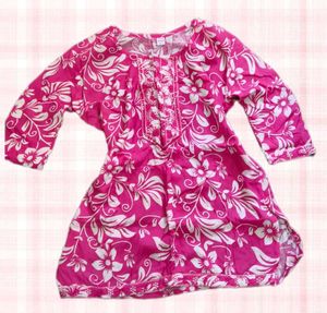 ♡ Pink Floral Whimsy Kurti ⋆｡°✩