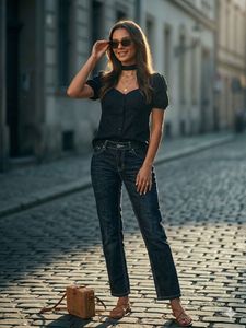 straight fit Classic Black Denim Jeans