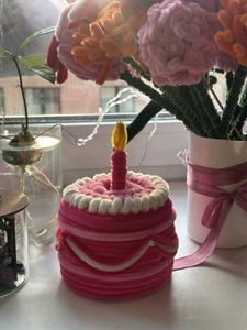 Chenille stem artificial cake