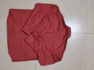 Men's Red Button-Down Shirt