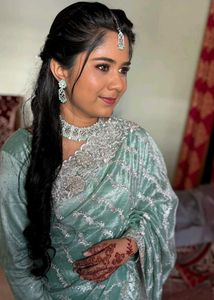 Embroidered Saree with and Accessories