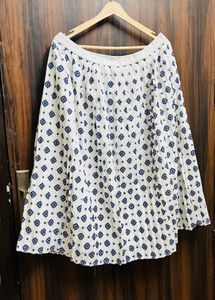 Pleated Midi Skirt with Geometric Print