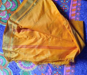 Golden Yellow Saree Fabric