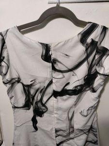 Monochrome Liquid Print Dress