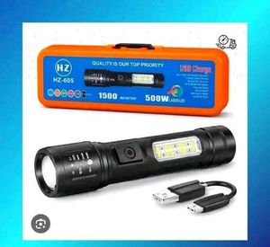 HZ-605 USB Rechargeable LED Flashlight