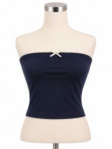 Navy Blue Tube Top with Bow