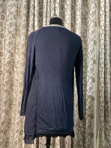Elegant Navy Blue Pleated Kurta