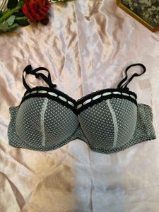 Stylish Black & Grey Mesh Bra