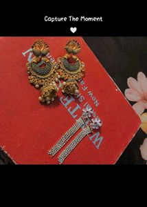 Stunning Peacock & Diamond Dangle Earring 2