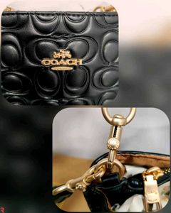 COACH*  *BUCKET EMBOSSED MONOGRAM SHOULDER BAG*