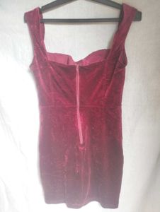Burgundy Velvet Mini Dress