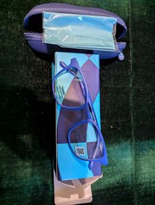 Blue Eyeglasses with Case
