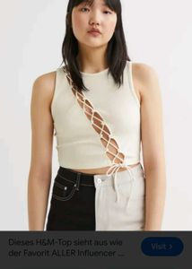 Cream Lace-Up Cut-Out Tank Top
