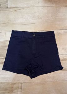 Navy Blue High-Waisted Shorts