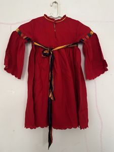 Red Embroidered Baby Girl Dress