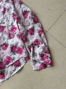 Pretty Pink Floral Button-Up Shirt