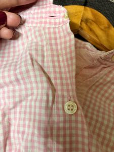 Pink Gingham Button-Up Shirt