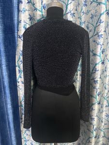 Sparkly Black Long Sleeve Bodysuit