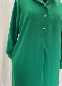 Vibrant Green Shirt Dress