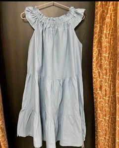 Blue Cotton Dress | 40 To 42