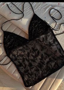 Sheer Beaded Camisole Top