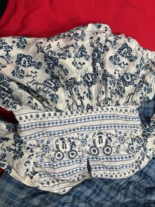 Blue White Printed Kurta Set