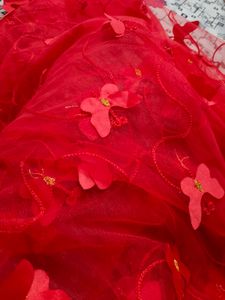 Beautiful Butterfly Net saree in Red ♥️🔥