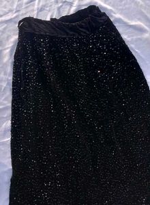 Black Sequence Velvet Lehenga With Dupatta