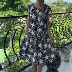 Star Print A-Line Dress