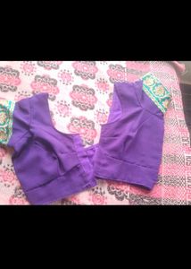 Purple Embroidered Saree With Blouse